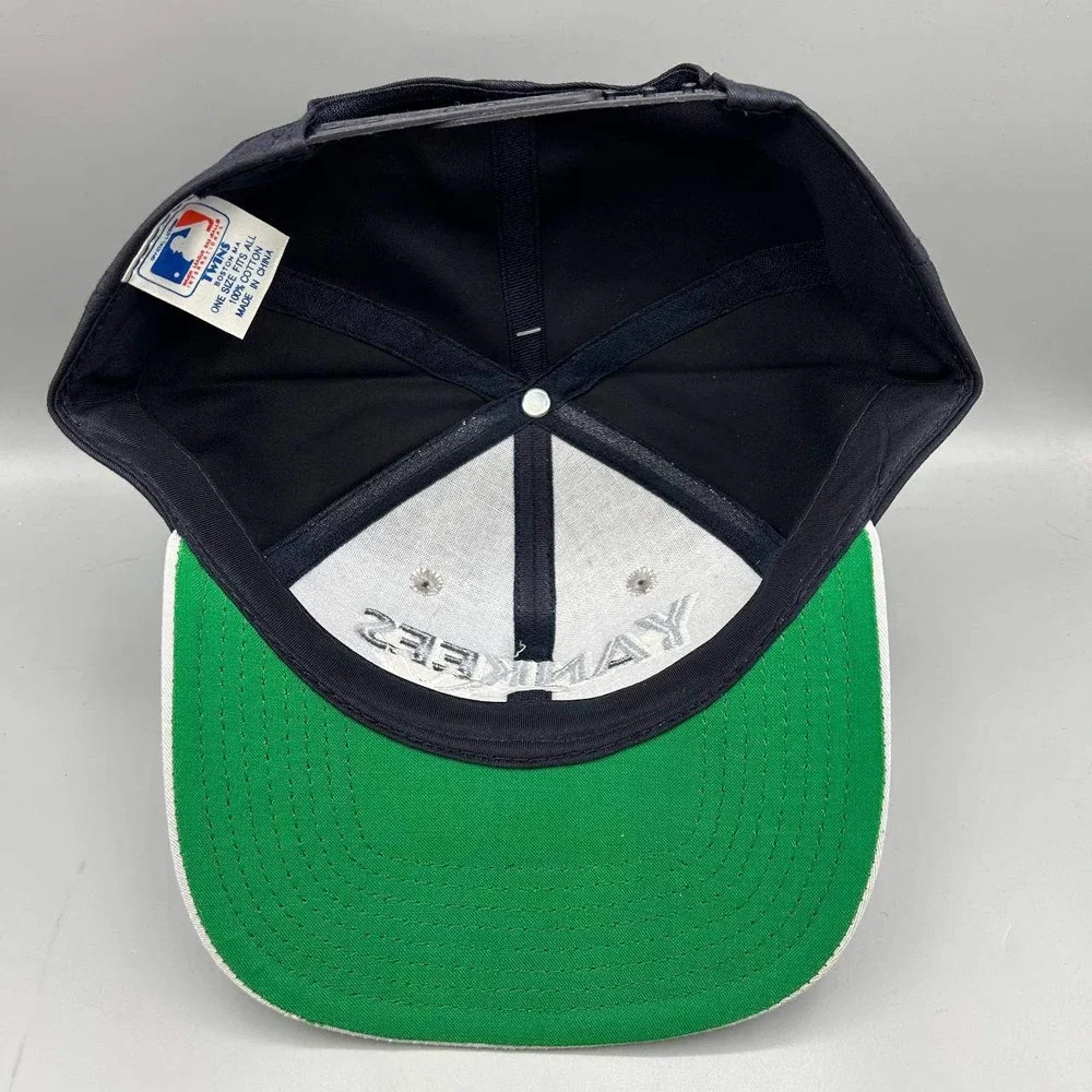 Vintage New York Yankees Hat Men Black Twins Enterprise MLB Snap Back Cap New
